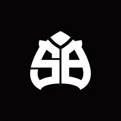 SB Logo monogram with spade shape design template