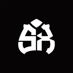 SX Logo monogram with spade shape design template