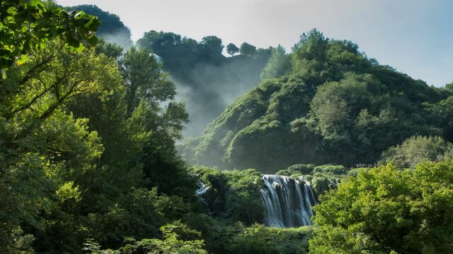 Time lapse apertura cascata delle Marmore ,Terni, Umbria