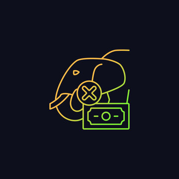 Illegal Wildlife Trade Gradient Vector Icon For Dark Theme. Wild Animals Trafficking. Poaching. Ivory, Skin Trade. Thin Line Color Symbol. Modern Style Pictogram. Vector Isolated Outline Drawing