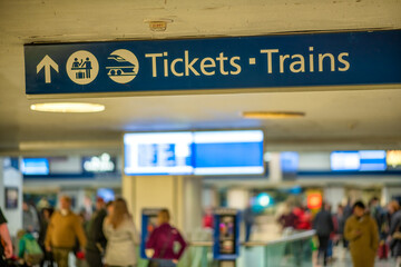 Ticket - Trains subway railway signs symbols directions.