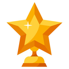Illustration of gold star. Award for sports or corporate competitions.