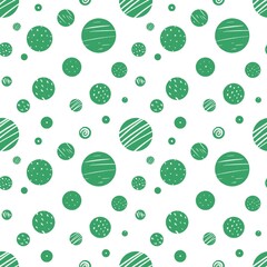 Seamless pattern with geometric illustration green ball for background,  cover, textile, design, material, wallpaper.