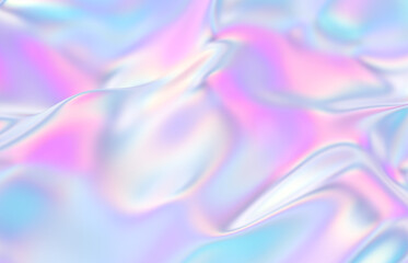 Abstract geometric crystal background, iridescent texture, liquid. 3d render. 
