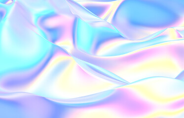 Abstract geometric crystal background, iridescent texture, liquid. 3d render. 