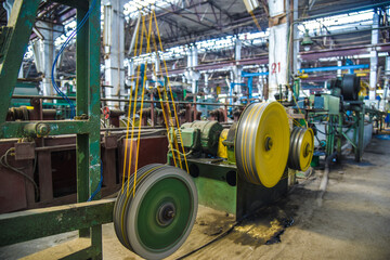 Obraz na płótnie Canvas copper wire in industrial production 