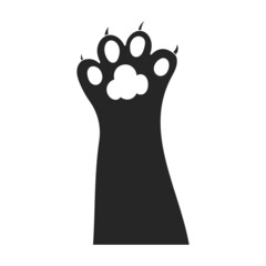 Cat paw vector icon.Black vector icon isolated on white background cat paw.
