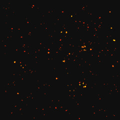 Vector realistic isolated fire effect for decoration and covering on black background.