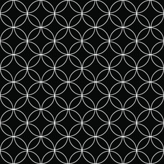 Fototapeta premium White and black circle pattern line, seamless background. The seamless geometric pattern of circles. Wrapping paper.