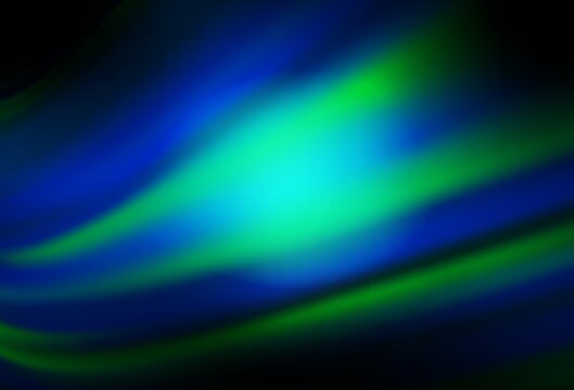Dark Blue, Green vector blurred shine abstract template.