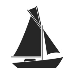 Sail yacht vector icon.Black vector icon isolated on white background sail yacht.