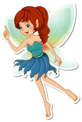 Beautiful fairy cartoon character sticker