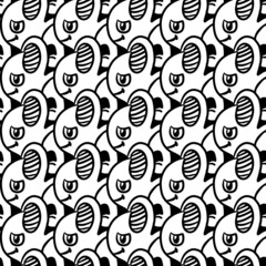 seamless pattern of cute monster cartoon