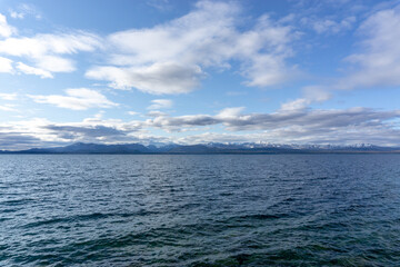 Fototapeta premium San Carlos de Bariloche is a city in the Argentinian province of Rio Negro. It is called Bariloche for short. It is famous for skiing, sightseeing, water sports, and trekking and climbing.
