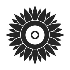 Sunflower vector icon.Black vector icon isolated on white background sunflower.