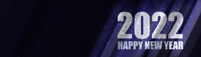 Happy new year 2022 celebration background illustration with great light effects and color gradients.