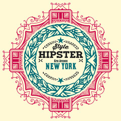 Western card with vintage style