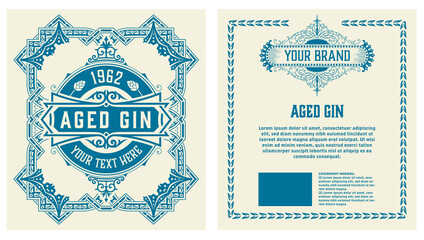 Whiskey label with old frames