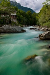 Fototapeta na wymiar Soča river - Bovec - Julian Alps - Slovenia