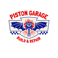 Fototapeta premium Garage Vintage Motorcycle Logo