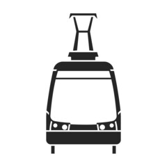 Tram vector icon.Black vector icon isolated on white background tram.
