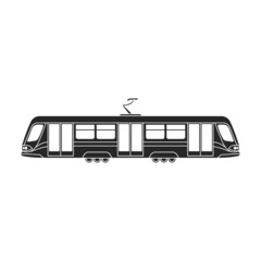 Tram vector icon.Black vector icon isolated on white background tram.