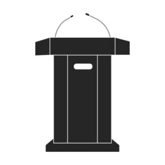 Tribunal podium black vector icon.Black vector illustration podium conference. Isolated illustration of tribunal podium icon on white background.