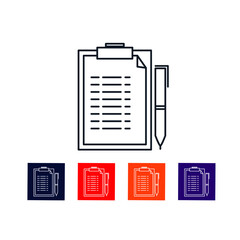Document and Pen thin line icon stock illustration.