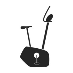 Exercise bike vector black icon. Isolated black illustration icon fitness bicycle.Vector illustration exercise bike on white background.