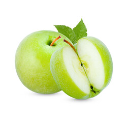 Fresh green apple isolated on white background