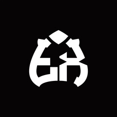 Fototapeta premium TX Logo monogram with spade shape design template