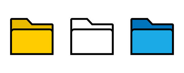 Folder icons set. Computer folder, folders sign. Vector illustration