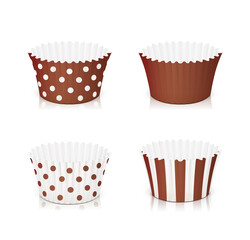 Set of paper mold for cupcake. Utensil for baking cake. Isolated on white background. Eps10 vector illustration.