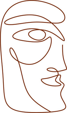 recommend clip art: One line drawing abstract face seamless pattern. Modern minimalism art, aesthetic contour. Continuous line art face. Picasso style drawing