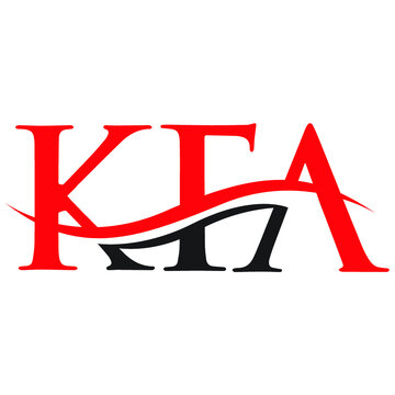 Water Wave KFA Logo Vector. Swoosh Letter KFA Logo Design for business and company identity.