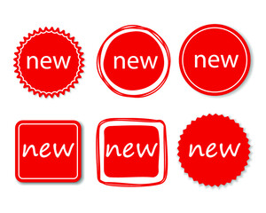 New sticker set isolated on a white background