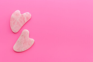 Rose gua sha massage stone for skin care beauty treatment