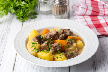 Turkish Kuzu - et Haslama - Lamb - meat Stew with Potatoes and Carrot