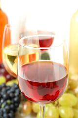 Concept of tasting different wine, close up and selective focus