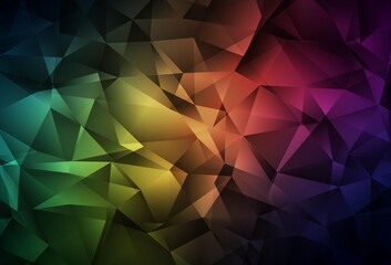 Fototapeta premium Dark Green, Red vector polygon abstract backdrop.