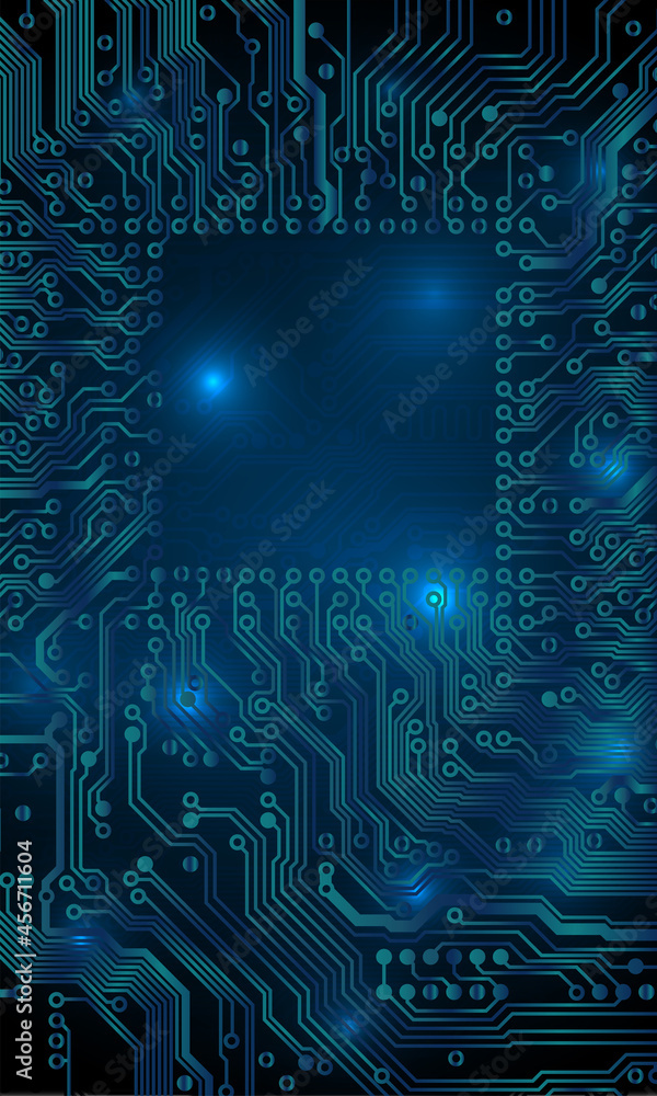 Poster circuit board background. technological concept design, light background, space for text, copy space