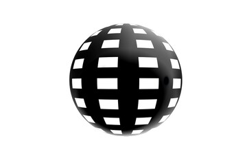 abstract figure sphere black grid 3d rendering white background