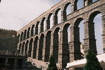 Fototapeta premium a different view of the aqueduct of Segovia, Spain
