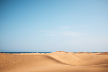 Canary dunes with people walking