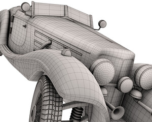 CGI 3d render of a sport car