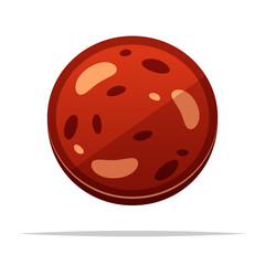 Sliced pepperoni salami vector isolated illustration
