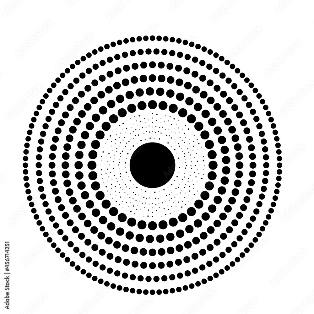 Poster radial halftone dots in circle form for comic books . fireworks explosion background . vector illust