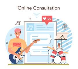 Music club or class online service or platform. Students learn