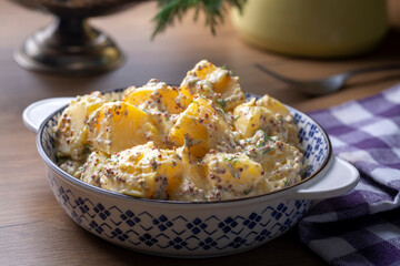 Potato salad with mustard seeds and mayonnaise (Turkish name; patates salatasi)