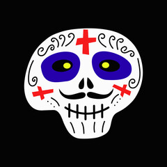 Skull for the Day of the Dead, Halloween. Vector